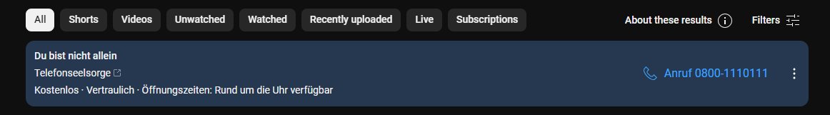 Na osnovi mojih gledanja i pretraživanja video zapisa na YouTube, isti je zaključio da sam možda u opasnosti i ponudio mi telefon za pomoć. A realno, gledao sam par podkasta vezanih na temu depresije. Sve u svemu dobra funkcija. Nekome može možda pomoći.