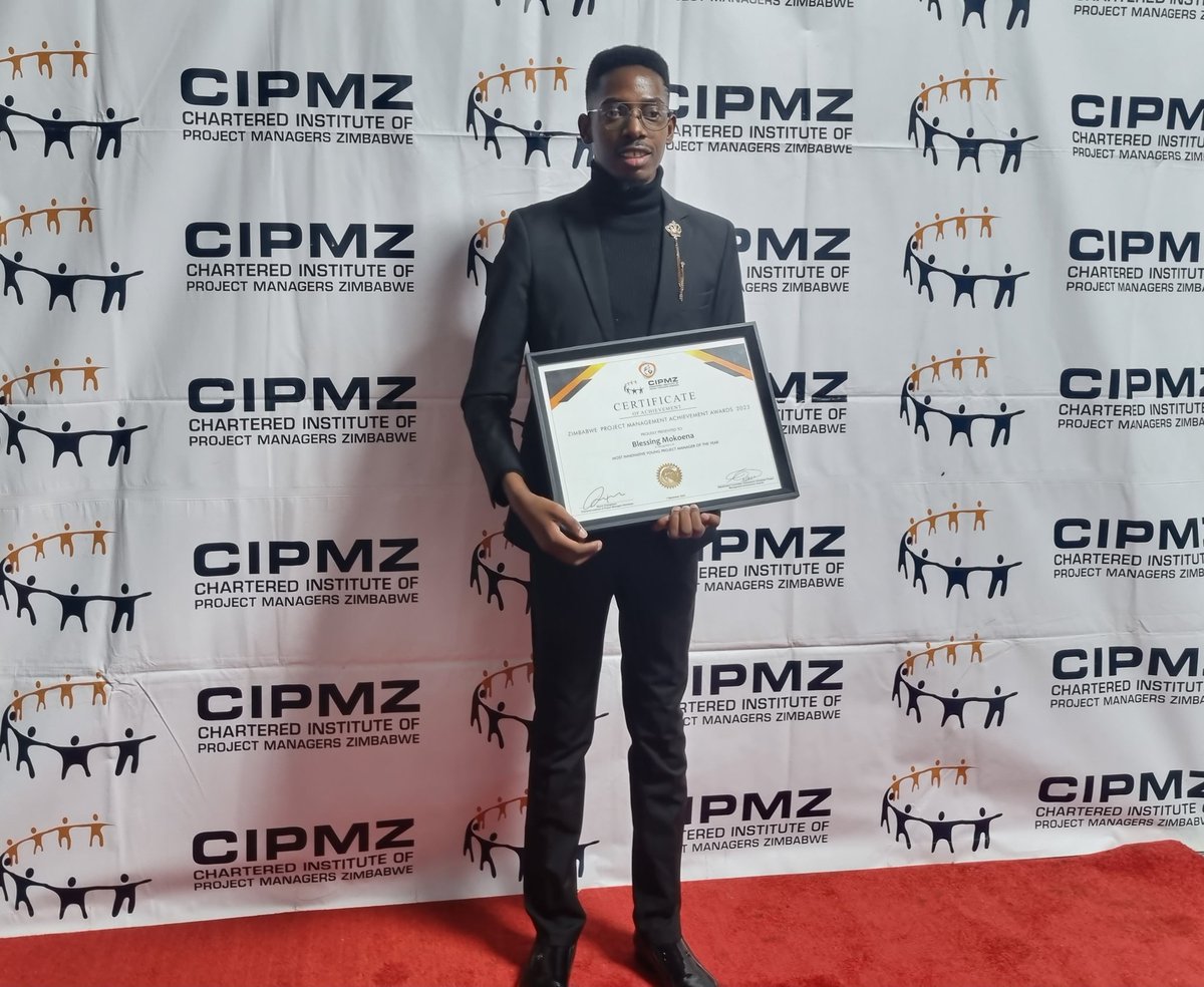 iamBlessingM's tweet photo. Most Innovative Young Project Manager of The Year 2023

Awarded by The Chartered Institute of Project Management Zimbabwe

Don't take it for Granted👊🏾🙌🏾☝🏾
A luta continua,
Forever Grateful https://t.co/nth5bBav60