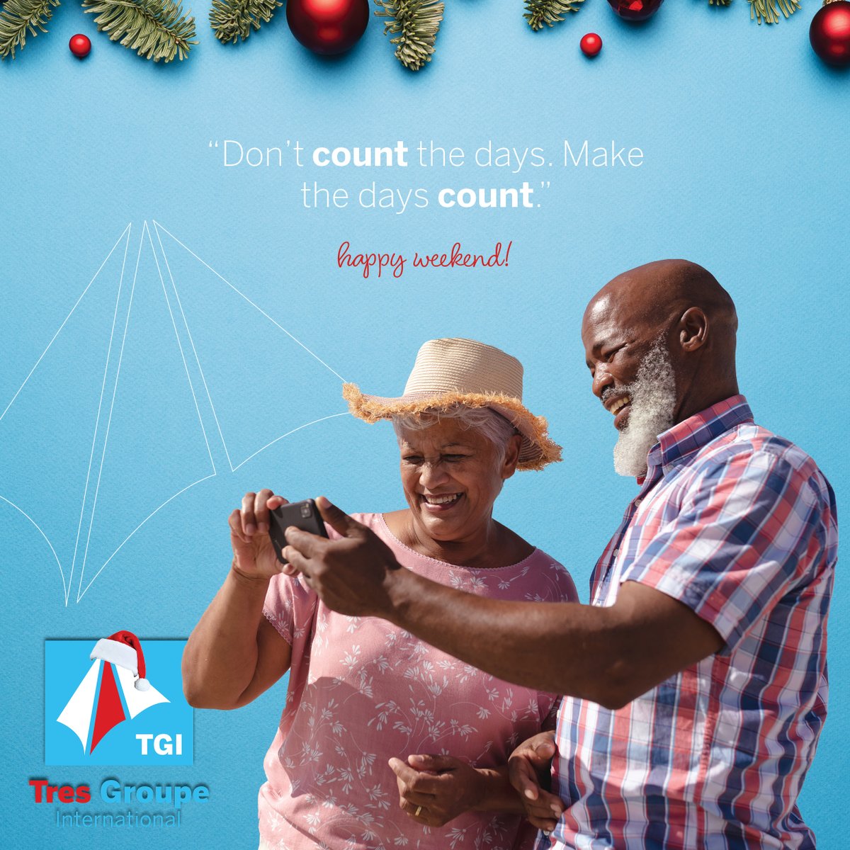 tresgroupeintl's tweet photo. #FeelGoodFriday. #TGI-Fridays “Don’t count the days. Make the days count.” — Muhammad Ali.
Happy Friday! make the weekend count!
#evolutionaryinnovation #tgination #december #christmasiscoming #happy #happyholidays https://t.co/9ulePkFa8V