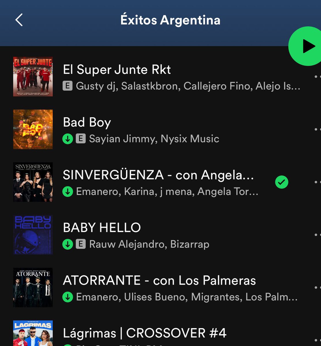 AngelaSources's tweet photo. “SINVERGUENZA” de Emanero, Jmena, Karina y Angela Torres ingresa a “Exitos Argentina”, la playlist mas seguida del país ❤️‍🔥 https://t.co/xVHKVGV4Im