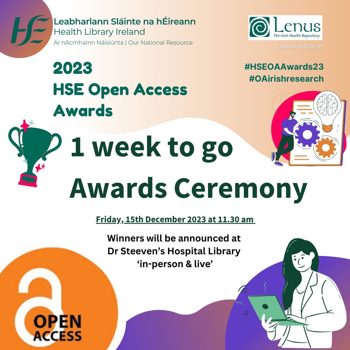 📢Calling all entrants and #hseprofessionals, only one week to go till the winners of #HSEOAA23 are announced. 👉 Review here to see if you made the shortlist: bit.ly/lenus @IEHospitalGroup @DMHospitalGroup @saoltagroup @NDTP_HSE @WeHSCPs @NurMidONMSD @HSECHO7