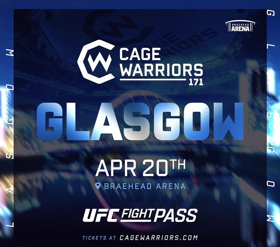 Now it’s a fucking party!!!! 🏴󠁧󠁢󠁳󠁣󠁴󠁿
<a href="/CageWarriors/">Cage Warriors</a> 171 
Braehead Arena, Glasgow!
April 20th 
Who’s coming?