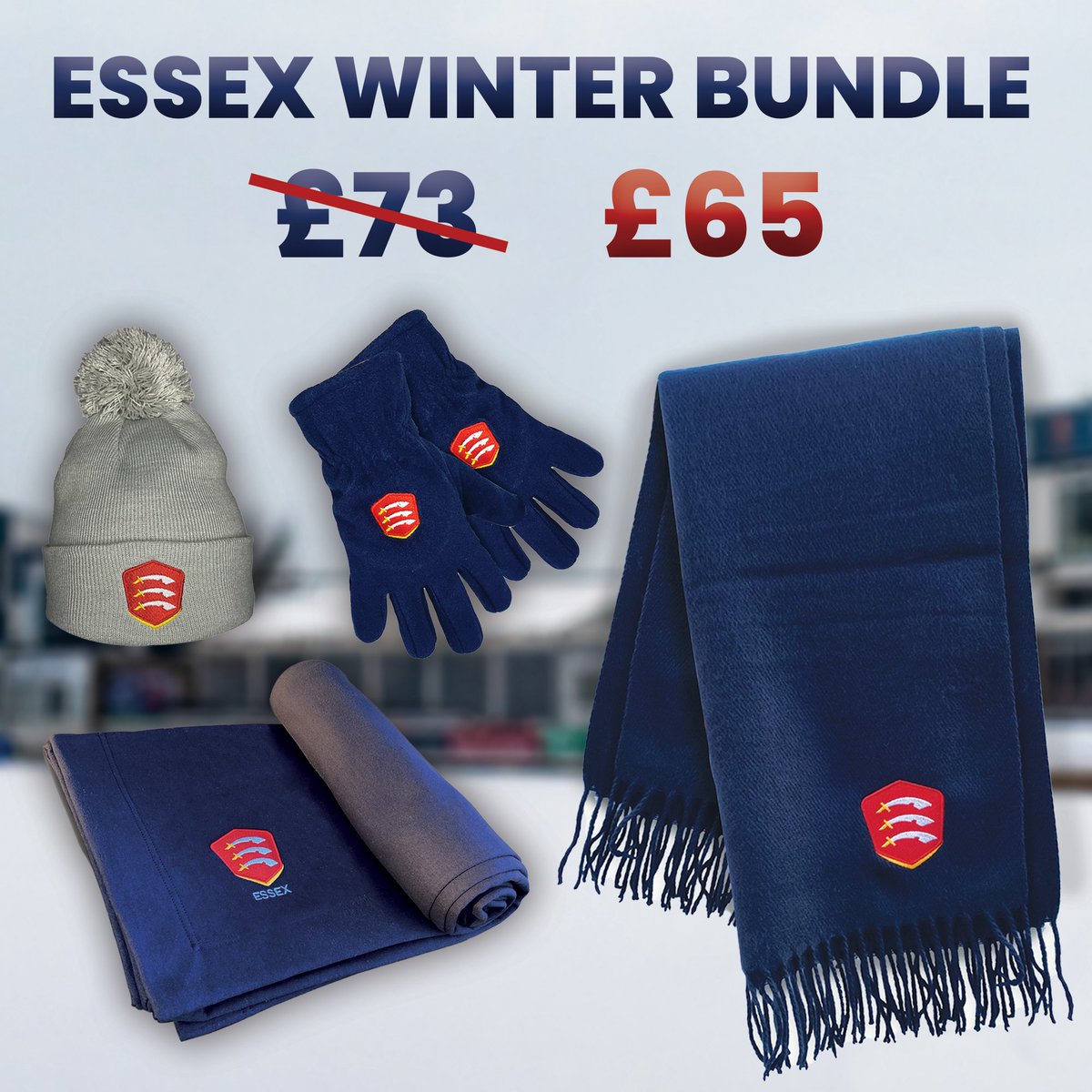 Feeling chilly this winter?❄️ For a limited time only, the Essex Winter Bundle is available in store and online. The bundle includes an Essex bobble hat, blanket, gloves, and a cosy scarf of course!🧥 Shop now in store or online at essexcricketshop.co.uk🛒