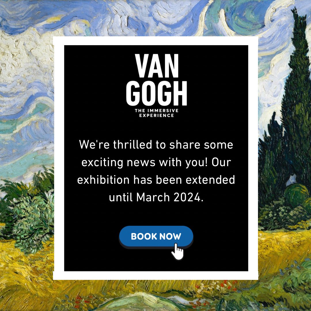With the news that the exhibit will be open until March 2024, you'll have plenty of time to plan your visit and experience this incredible display of art and technology. 

#vangogh #vangoghimmersiveexperience #vangoghart #vangoghleicester #visitleicester #coolasleicester