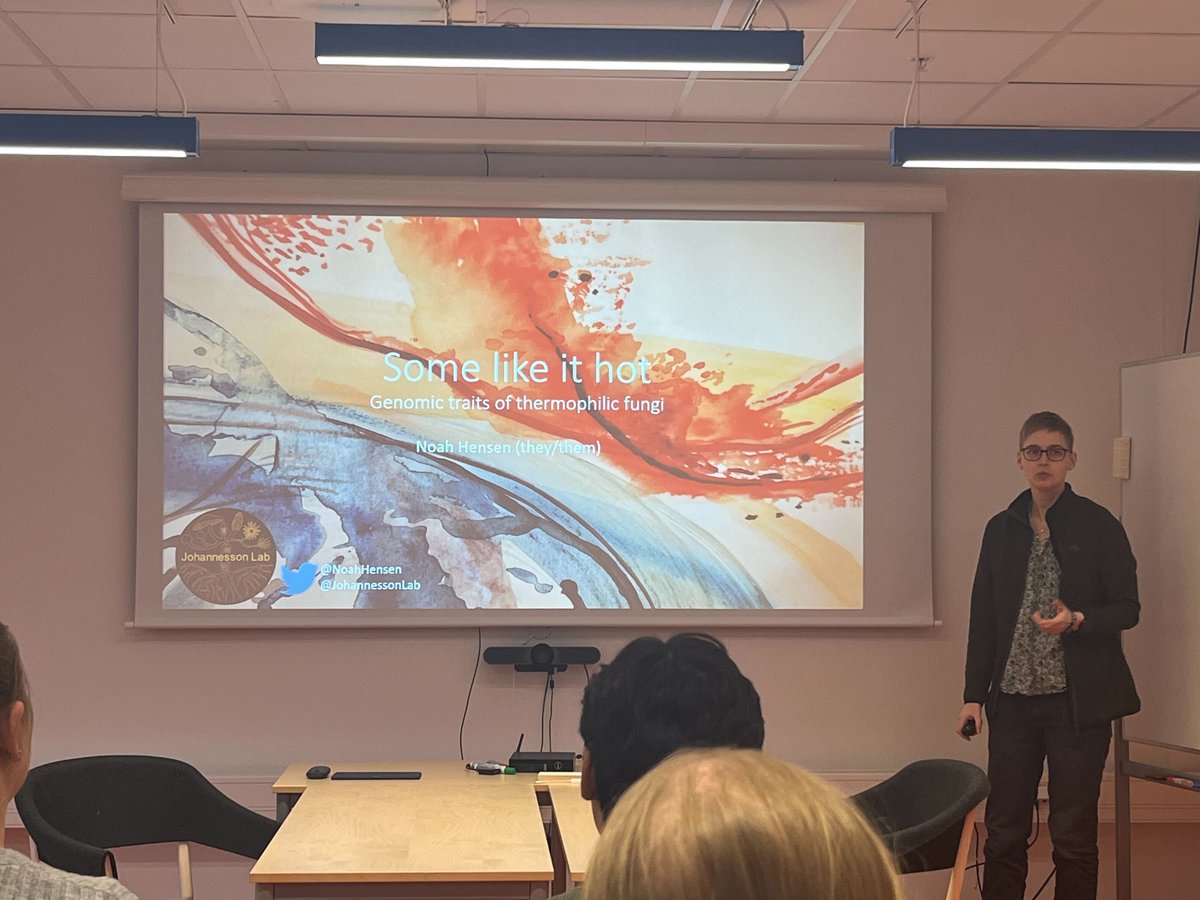 Johannesson Lab (@johannessonlab) on Twitter photo This week, Noah did their halftime PhD seminar on "genomic traits in thermophilic fungi" with <a href="/AelysHumphreys/">Aelys Humphreys</a> as external reviewer! Great work Noah! This week, Noah did their halftime PhD seminar on "genomic traits in thermophilic fungi" with <a href="/AelysHumphreys/">Aelys Humphreys</a> as external reviewer! Great work Noah!