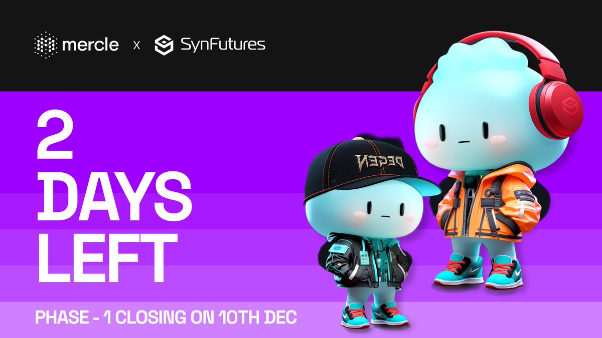 0xmercle's tweet photo. Phase 1 of the @SynFuturesDefi dynamic NFT collection ends on 10th December. 

Mint now to initiate your identity in the SynFutures Ecosystem.
🔗 https://t.co/NXLEc7SgrJ https://t.co/jhKMbNGX0P