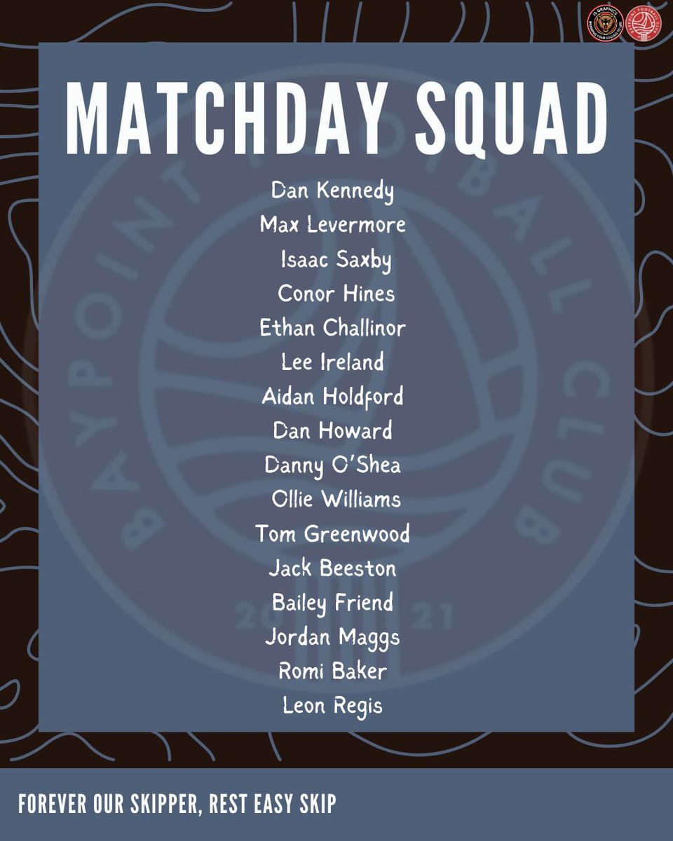 Our squad for tomorrows game