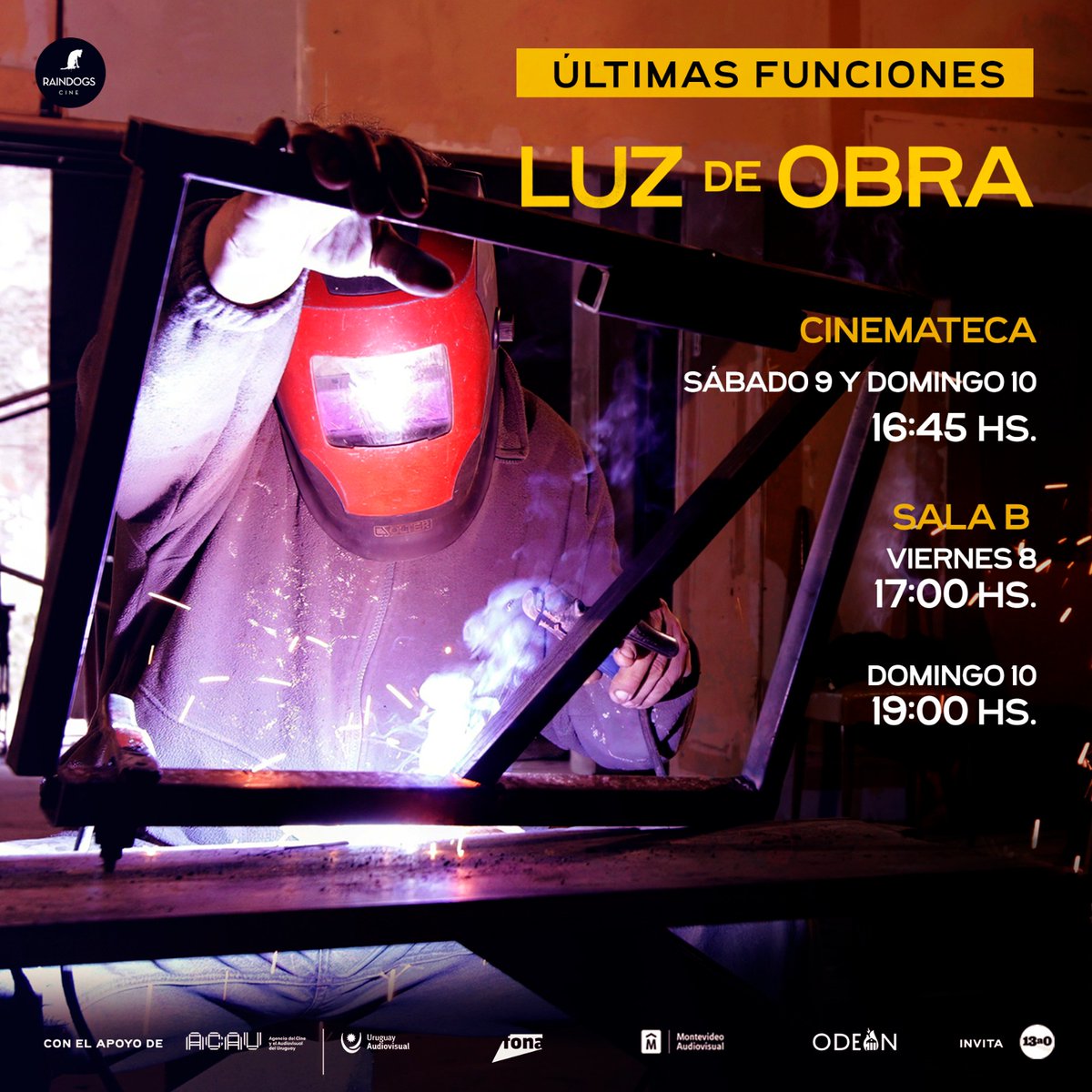 Del viernes 8 al domingo 10 se exhibe LUZ DE OBRA en <a href="/CinematecaURU/">Cinemateca Uruguaya</a> y Sala B del Sodre. ¡Últimas funciones!
👇👇