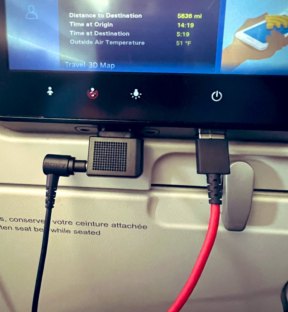 Every time I have to use this headphone adapter in an airplane I keep wondering why?

#travel