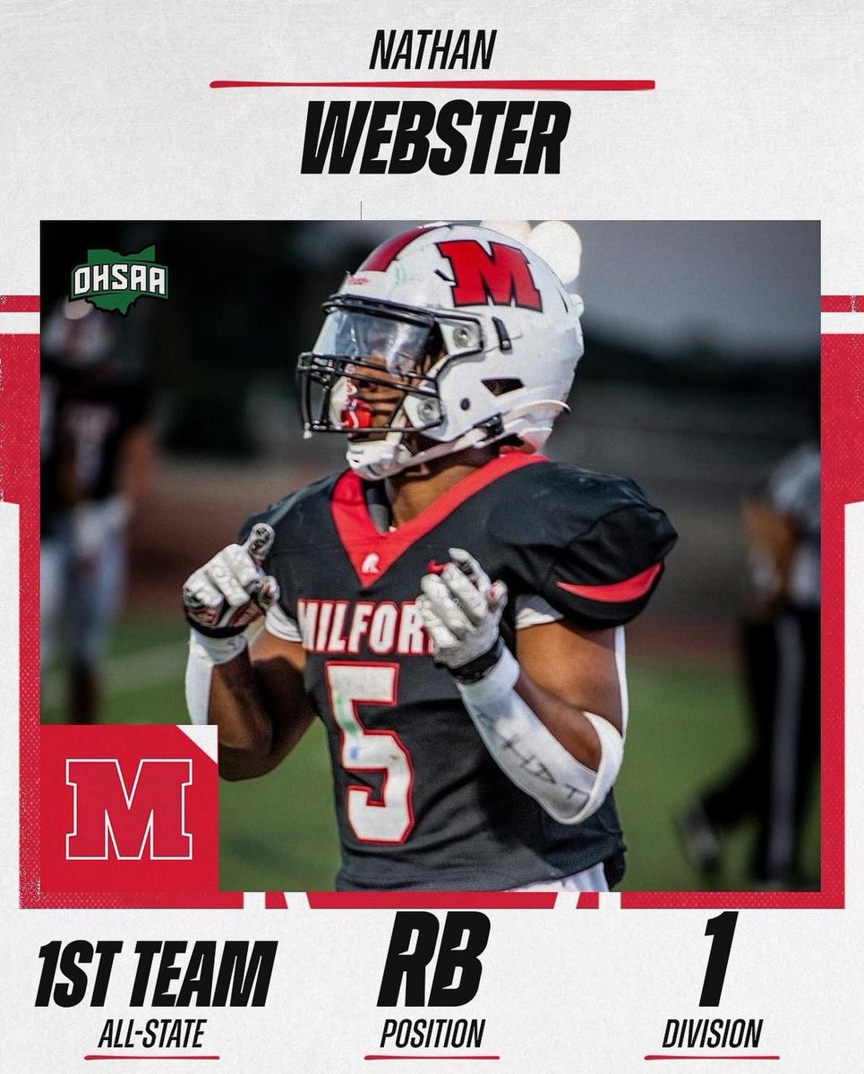 First team all Ohio!! All praise to the most high, amen! @Milford_Eagles