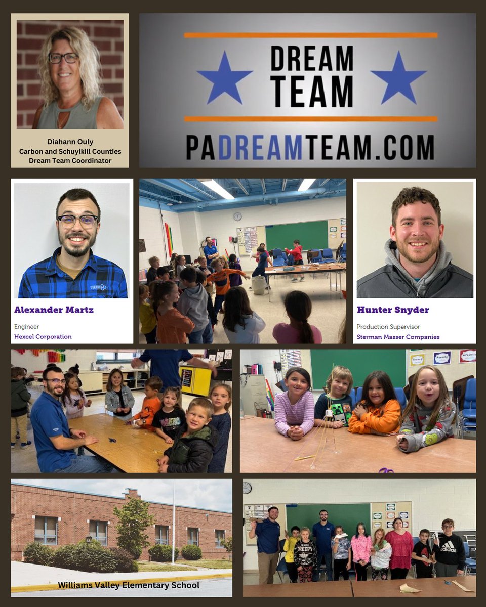 MRCMEP's tweet image. Meet Alex Martz from #Hexcel and Hunter Snyder from #StermanMasser. They shared their passion for manufacturing at Williams Valley Elementary School #CareerAwareness #WSCMDreamTeam