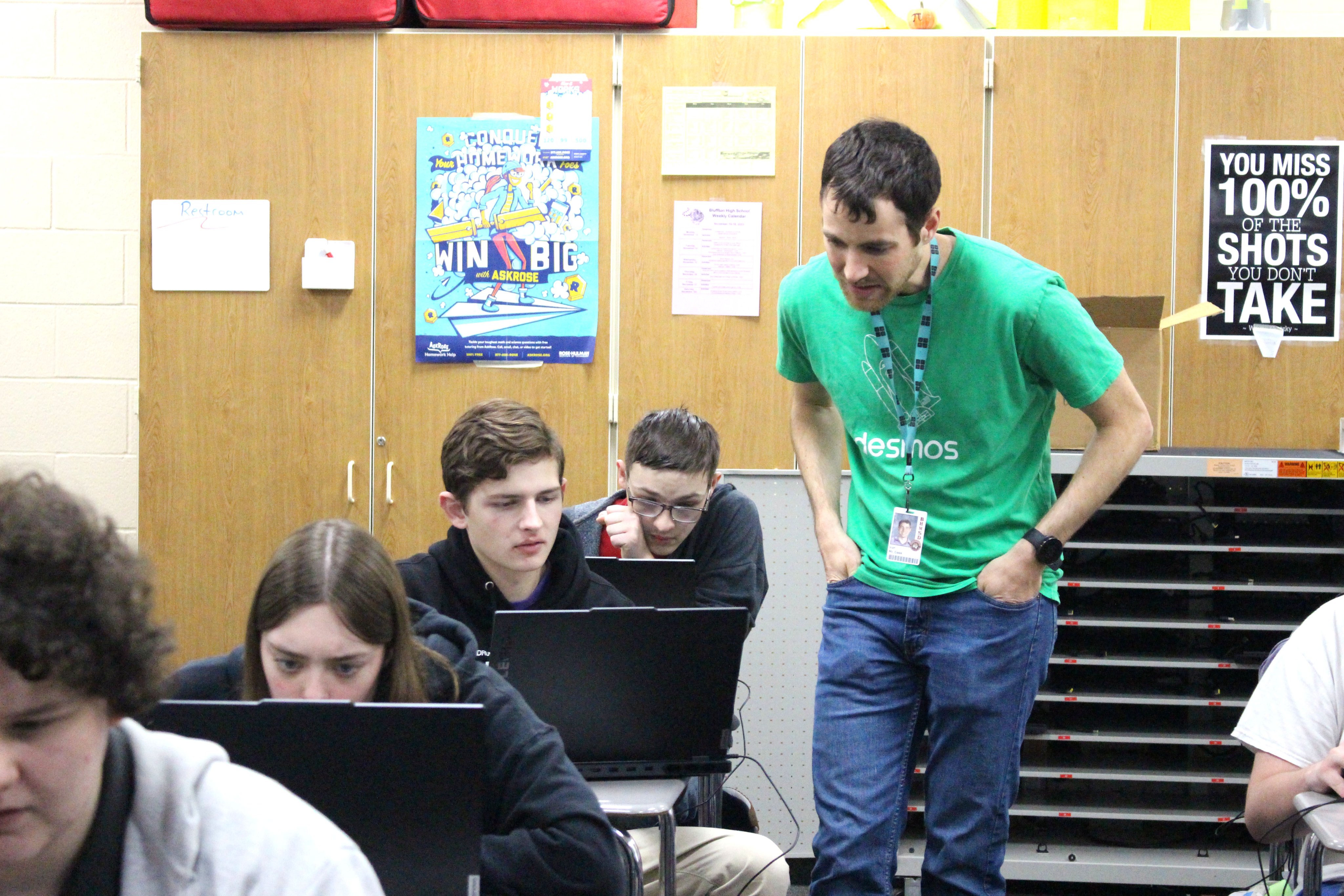 Mr. Cook looking at something awesome from Elijah