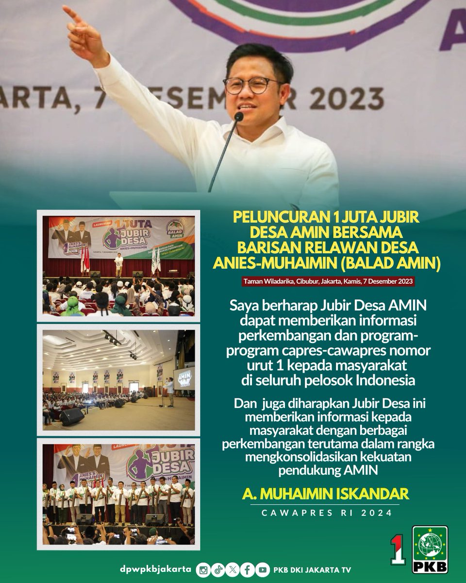 DPWPKBJAKARTA's tweet photo. Siap AMIN kan Indonesia

@aniesbaswedan @cakimiNOW 
@DPP_PKB @hasbipkb 

#AMINAjaDulu #AniesMuhaimin2024 #No1 https://t.co/WSRmqzx1X0