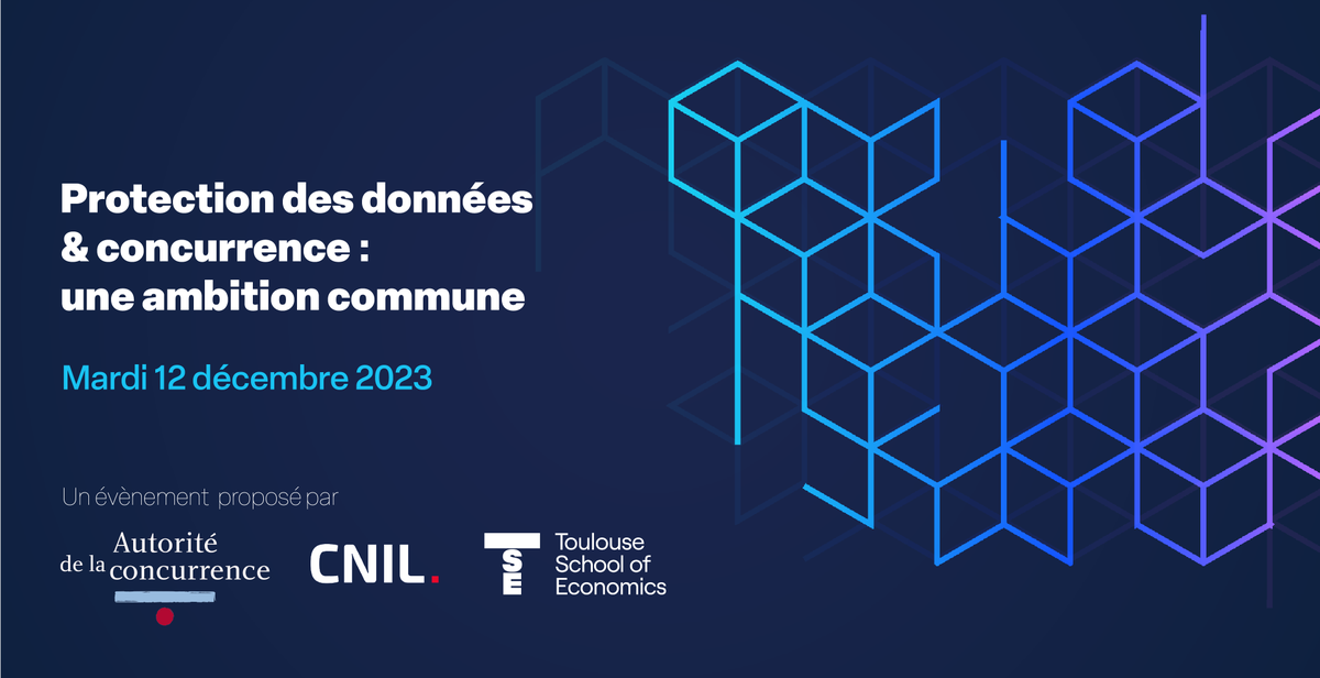 🗓 J-4 avant l'évènement « Protection des données et concurrence : une ambition commune » en partenariat avec l’@Adlc_ et la @TSEinfo 📋Programme et inscription ici 👉 cnil.fr/fr/participez-