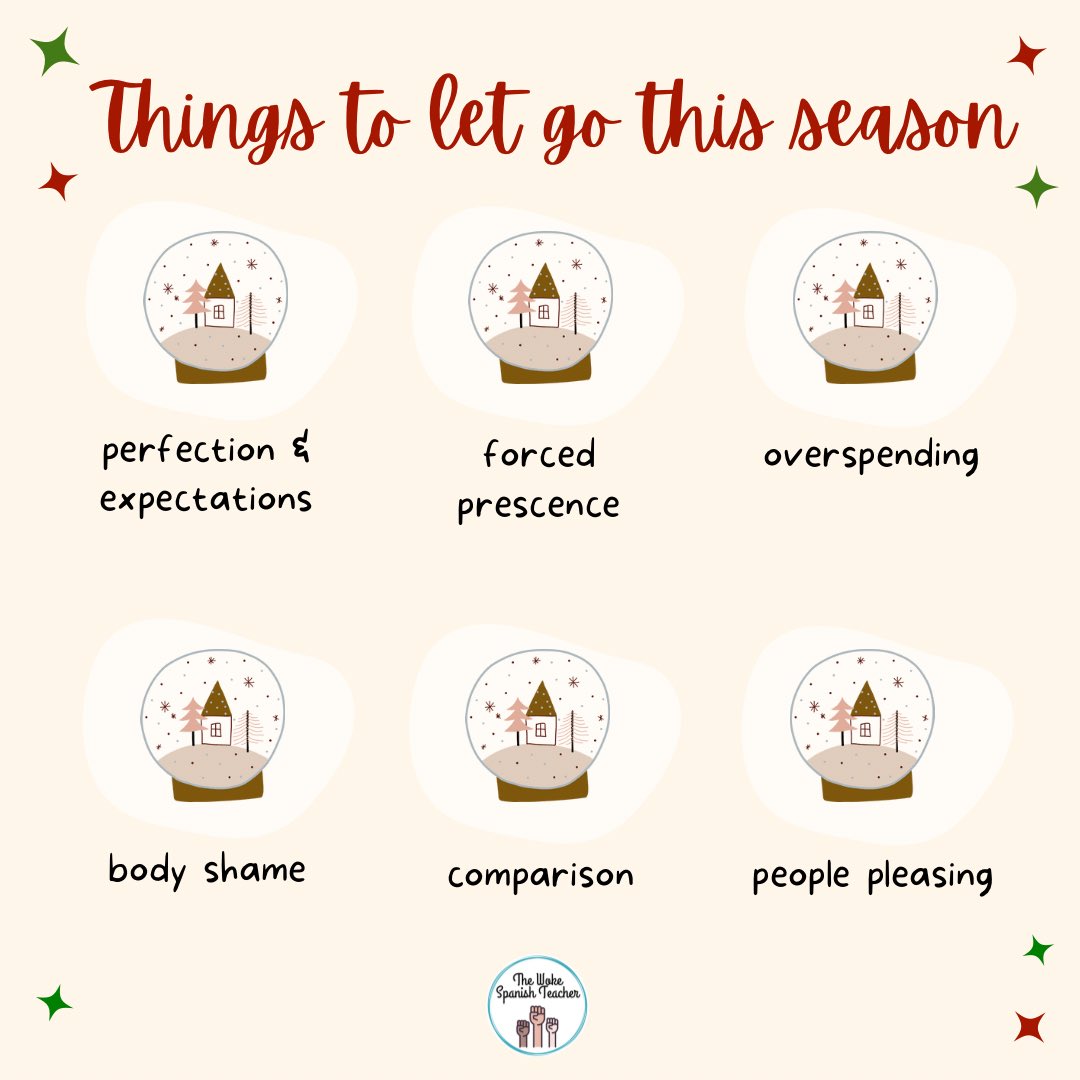 TWSteacher's tweet image. Mi gente, I’m thinking about my fellow educators and my Latinx community with these reminders.

Holidays can be such stressful times for so many people, especially for those who don’t fit the mold in some family circles #educolor #langchat