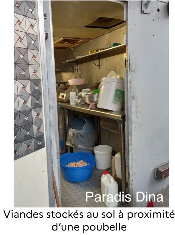CerfiaFR's tweet photo. 🇫🇷🍽️ FLASH | Nouvelles fermetures administratives par le @Prefet95 : le restaurant « Paradis Dina » à #Sarcelles et la boulangerie « Franck Hombecq » à l’#IsleAdam, notée 4/5 sur #Google.
🥖 La boulangerie :
👉 Présence de nuisibles.
👉 Locaux sales.
👉 Denrées conservées dans des conditions inadéquates et à des températures non conformes.
👉 Lave-mains encombré et inutilisé.
👉 Traçabilité non assurée.
🍽️ Le restaurant :
👉 Congélateur rempli de sang et viandes stockés au sol prêt d’une poubelle.
👉 Locaux sales.
👉 Denrées conservées dans des conditions inadéquates.
👉 Bonnes pratiques d’hygiène non respectées.
👉 Locaux non équipés d’un dispositif permettant un nettoyage hygiénique des mains.
👉 Traçabilité non assurée.