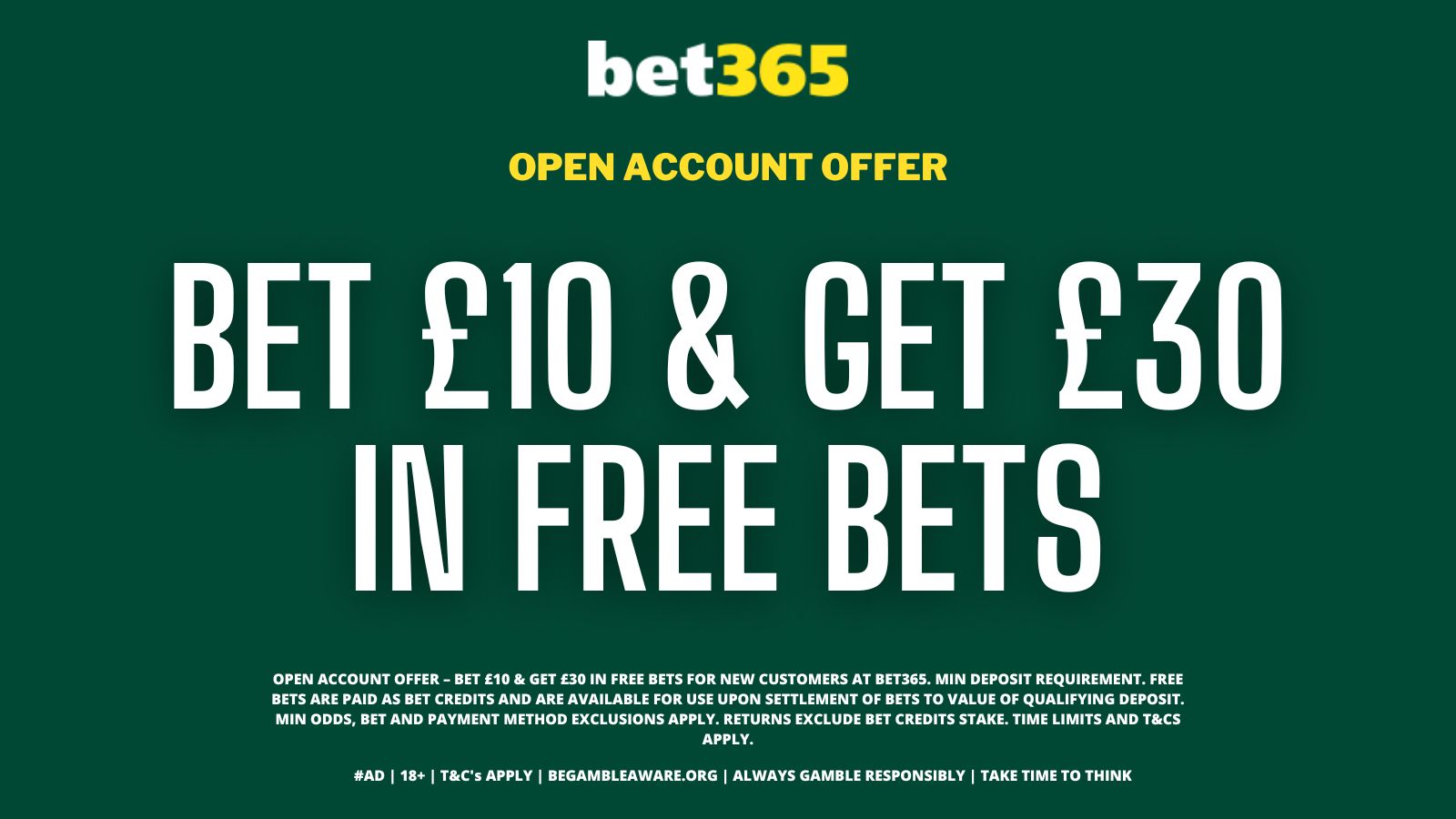 bet365 Free Bet - Get £30 in Bet Credits