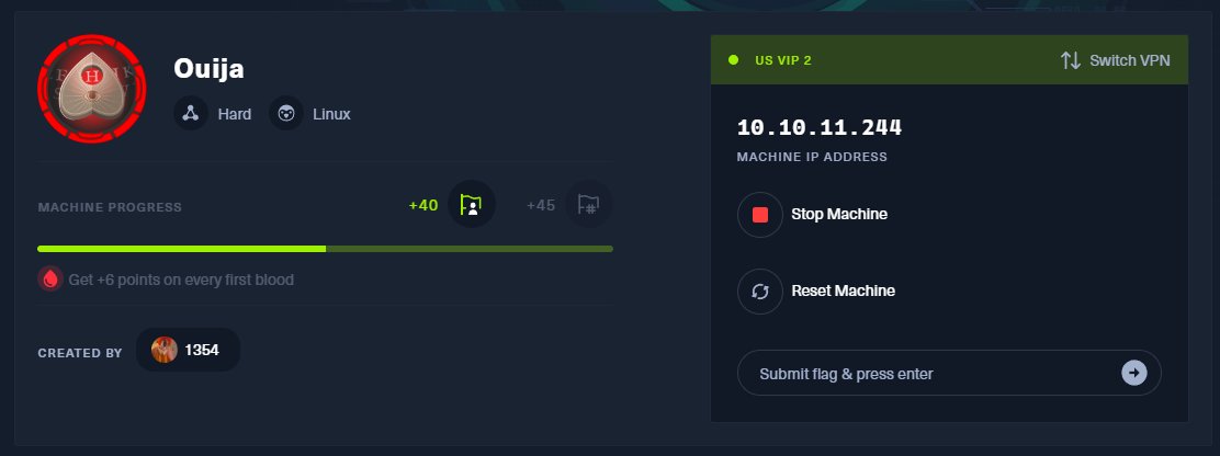 Pavenes's tweet photo. ~# Day 41 of 100-day Pwning Challenge🎃

Nailed Ouija User part from Open Beta Season, gearing up for Root chase!! 🎊🎉

#Hacking #redteam #pwn #cybersecurity #CTF #100DaysOfHacking #HackTheBox #bugbountytips https://t.co/hF8UW637L0