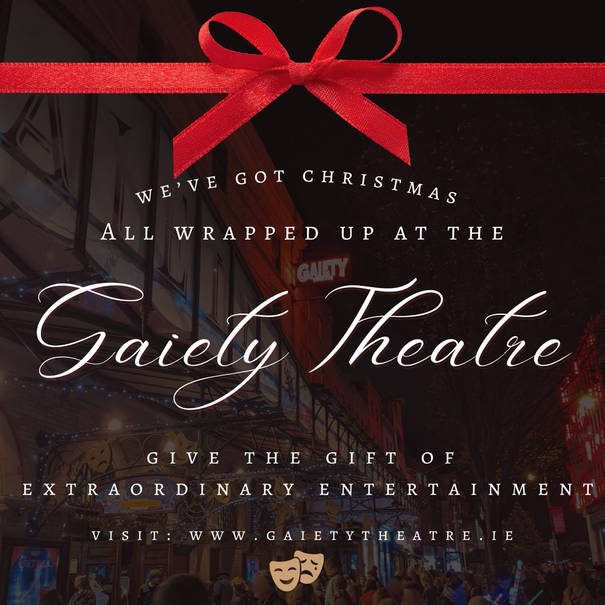 gaiety_theatre's tweet photo. We've got Christmas all wrapped up @gaiety_theatre🎄

There’s no better gift than experiencing a show with your loved ones, from the Gaiety Panto, Riverdance, unmissable drama, world class opera, family fun &amp; more!

Info on tickets &amp; gift vouchers - Link in bio

#dublin #theatre https://t.co/LJT7dtAjNy