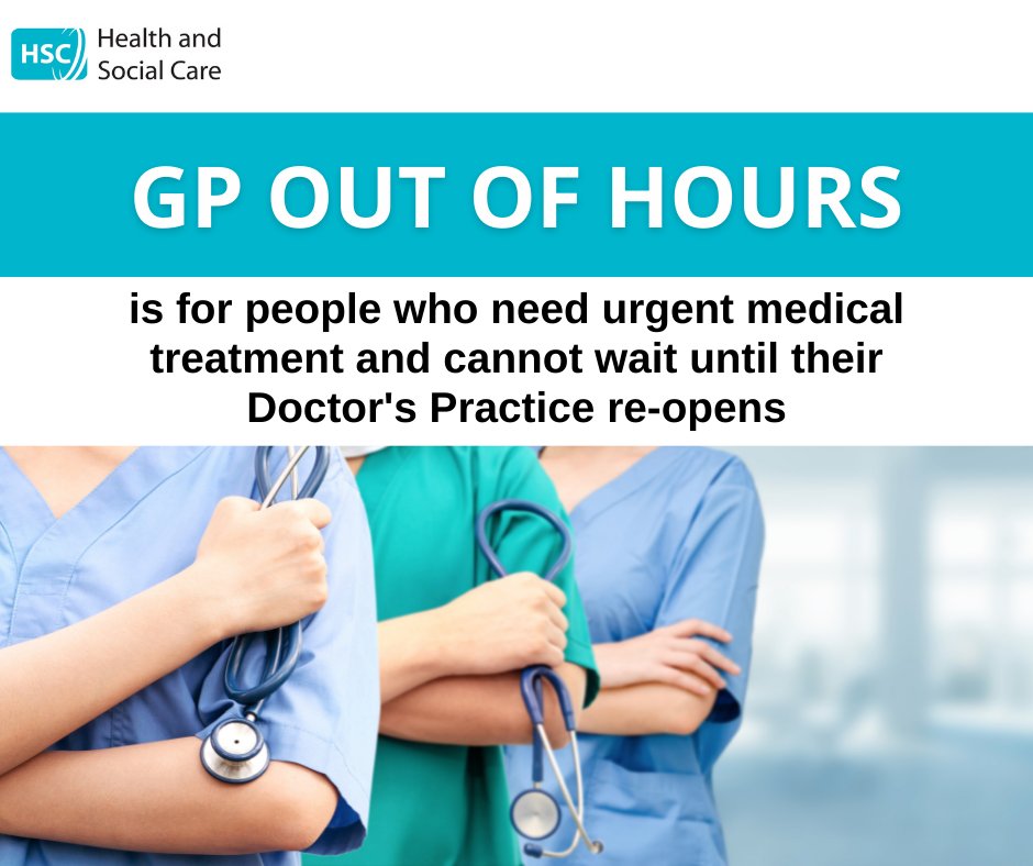 GP Out of Hours service is only for people who need urgent medical treatment and they cannot wait until their GP Practice re-opens. If your condition isn’t urgent, consider: 👉 Use the A-Z symptom checker bit.ly/A-ZSymptomCheck 👉 Ask your Pharmacist. bit.ly/CommPharmacist…