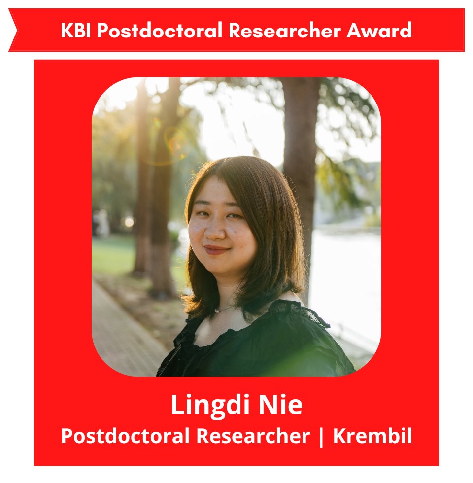 Congratulations @LydiaNie123 on receiving the KBI Postdoctoral Researcher Award! Lingdi is a postdoc in @karunsinghneuro's lab at @KBI_UHN. Lingdi studies neural circuit dysfunction and the underlying mechanisms of neurodevelopmental disorders using human 3D brain organoids.