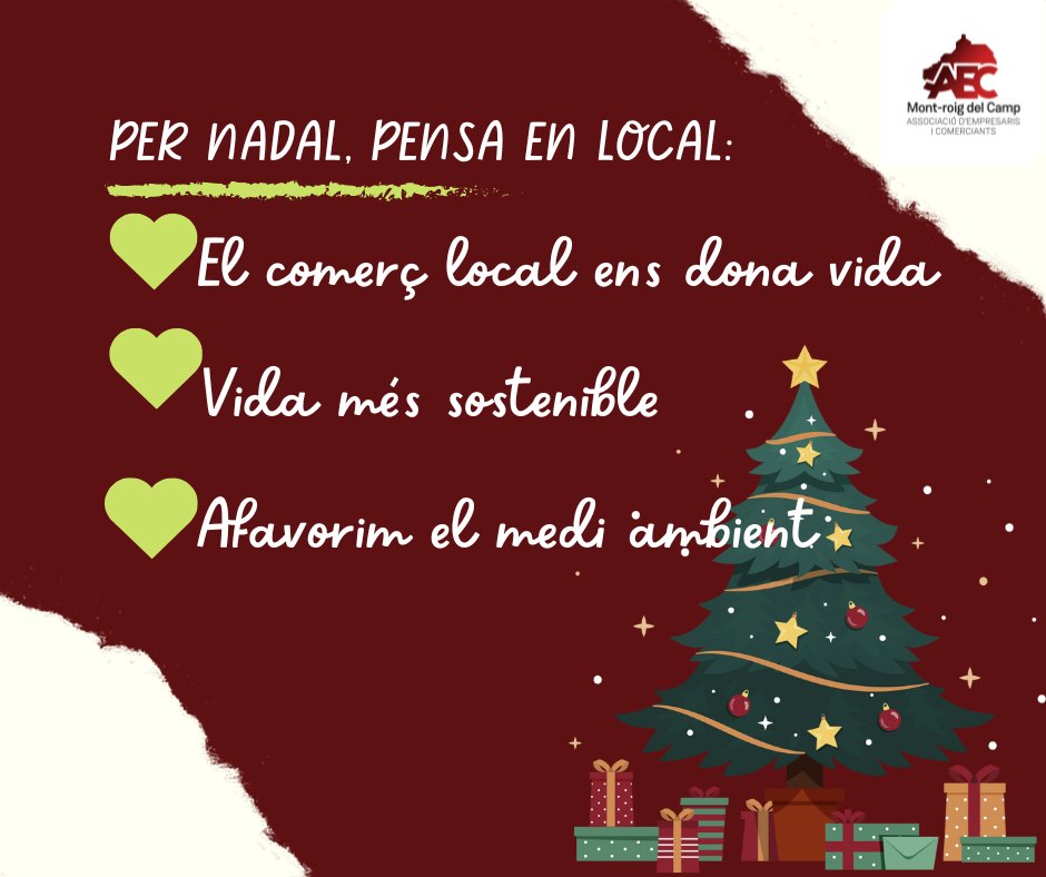 AECM87107488's tweet photo. 🎄Per Nadal, pensa en local! #Montroig #AECM ✨️ https://t.co/BnVNDBPrmC