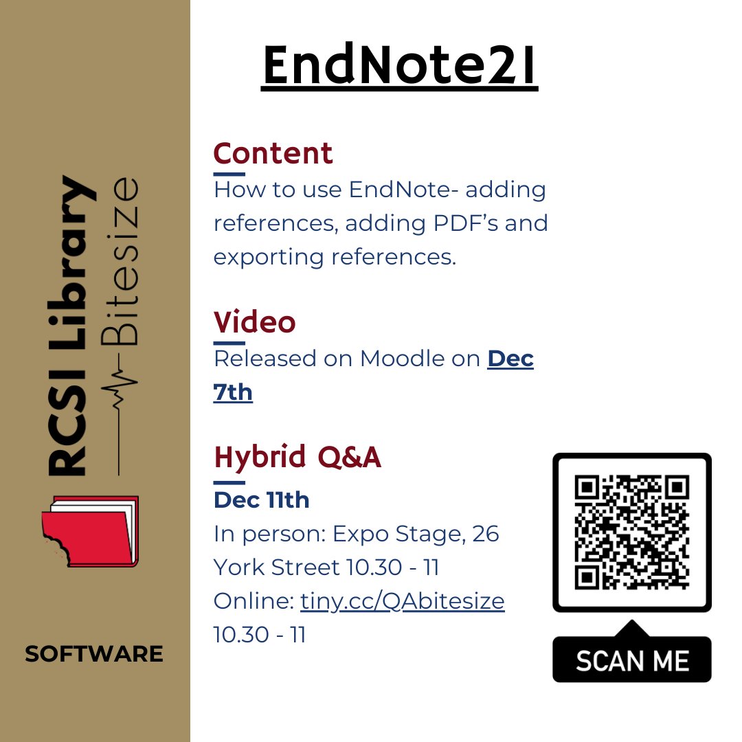 Don't forget about our EndNote21 hybrid Q&A on Monday the 11th of December.