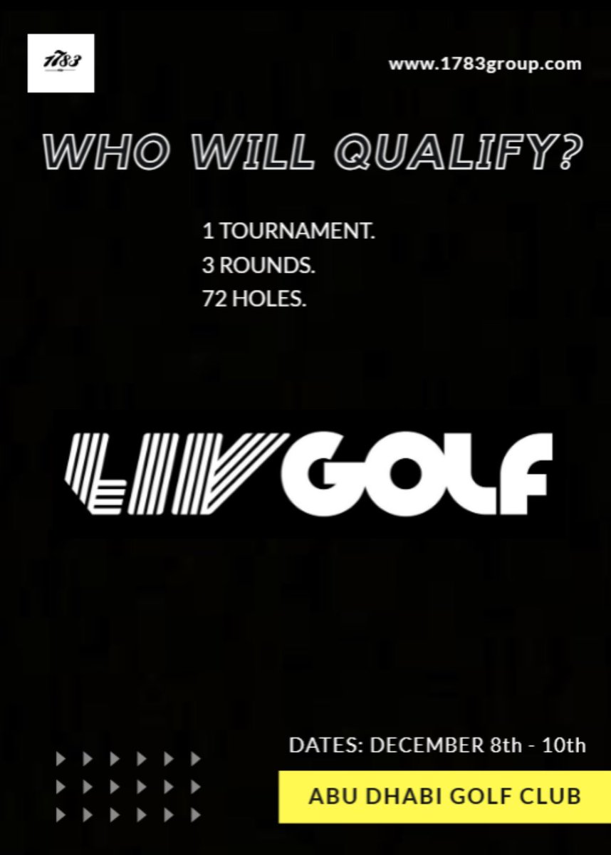 1783Group's tweet image. Excited to see who plays their way into @livgolf_league 2024! 
Good luck to all over the next 3 days 
-
-
livgolf.com
1783group.com

#EarnYourSpot #LIV24 #1783group