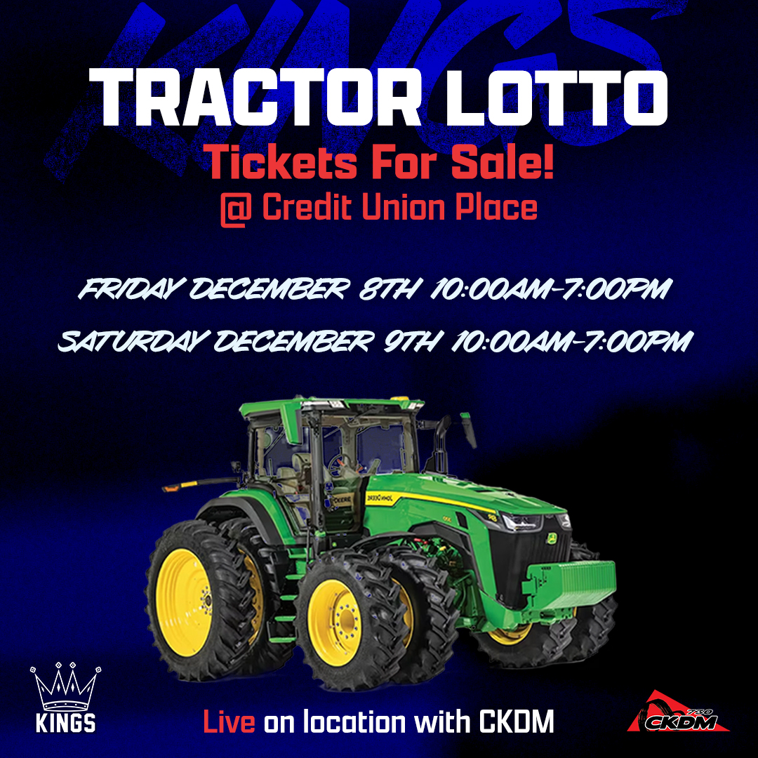 Tractor Lotto tickets for Sale!!
Friday December 8th- 10:00am-7:00pm
Saturday December 9th 10:00am-7:00pm

Credit Union Place