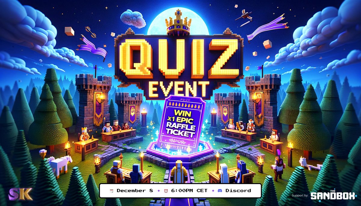 SoiledKingdoms's tweet photo. ❓ Ready for the Quiz? ❓

🗓️ Today at  ⏰ 6:00PM CET
🏅 Prize: 🎟️ x1 Epic Raffle Ticket
➡️ Join Here: https://t.co/gQcURQr02P