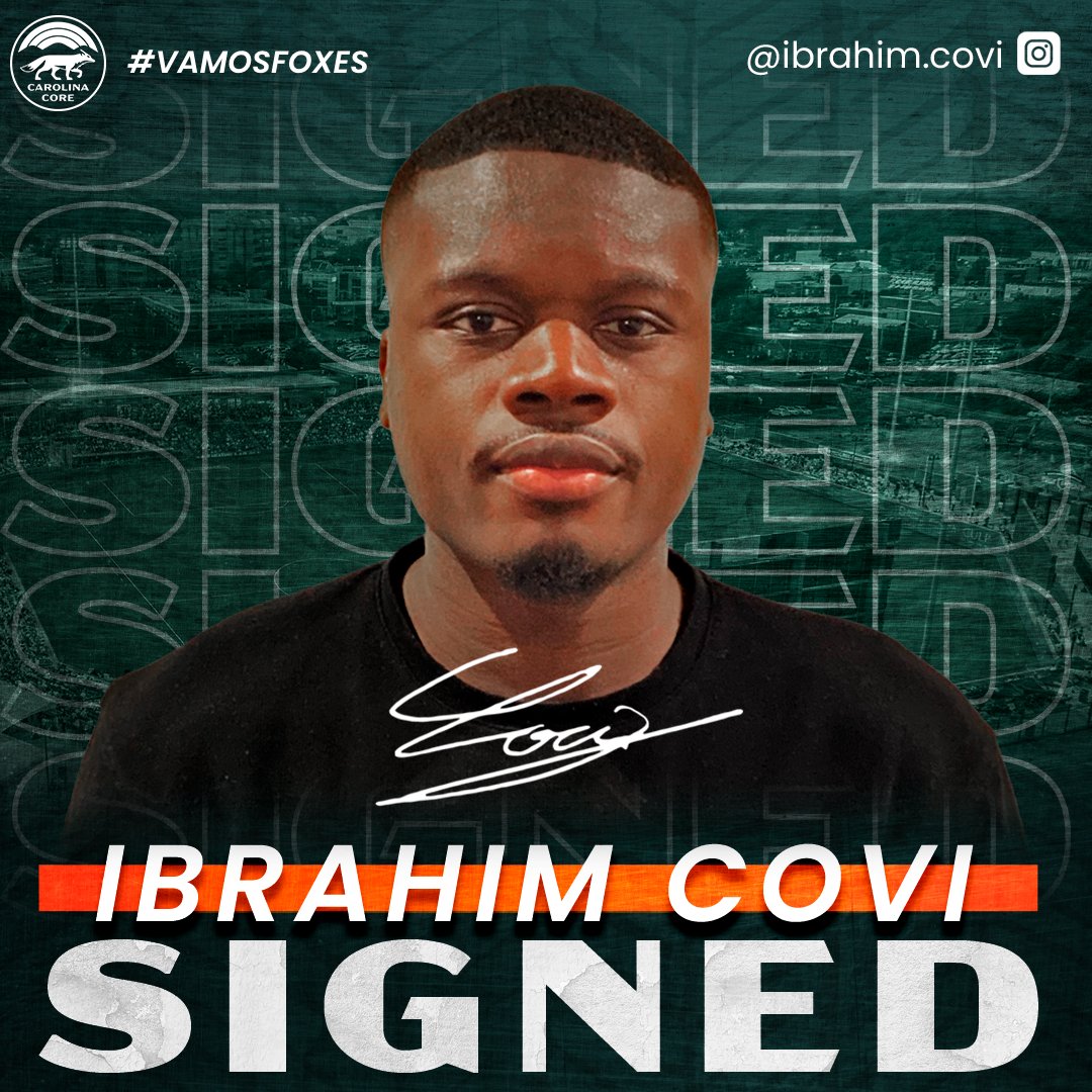 CarolinaCore_FC's tweet photo. Ibrahim Covi, welcome to Carolina Core FC 🦊 https://t.co/KeNCD8UnUy