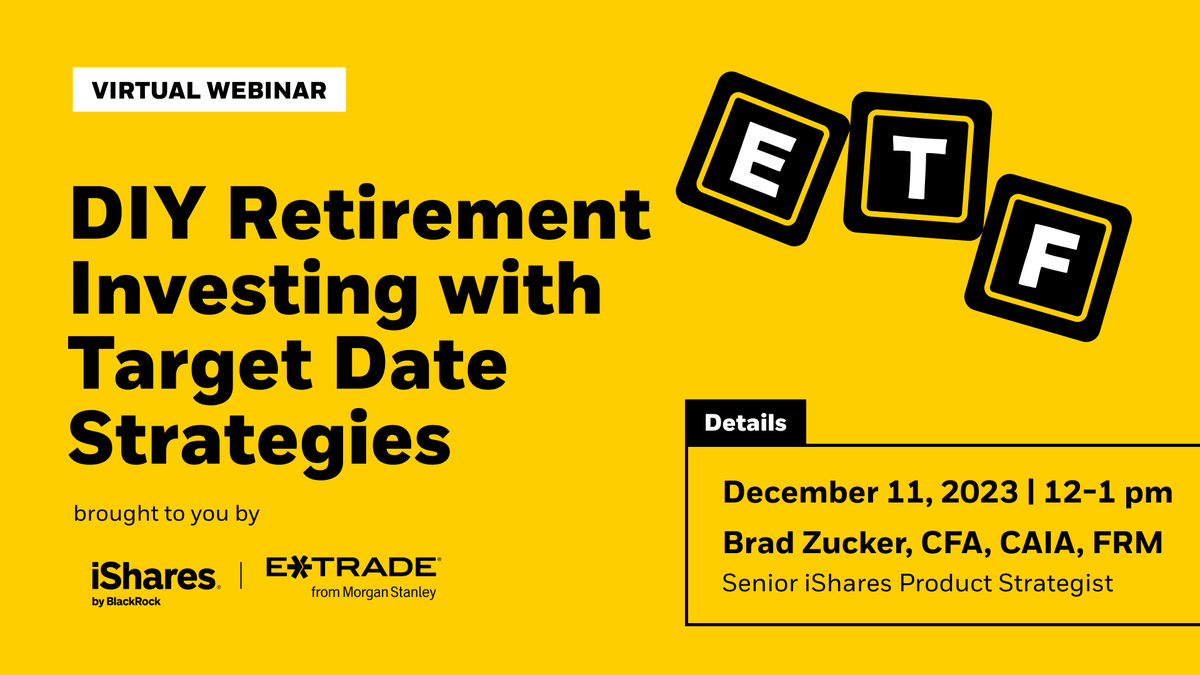 HAPPENING MONDAY! Join us and E*TRADE for a webinar where we will cover how you can set a retirement savings goal and the products (such as target date ETFs and mutual funds), that may allow you to put your plan in action. bit.ly/3uspvC4