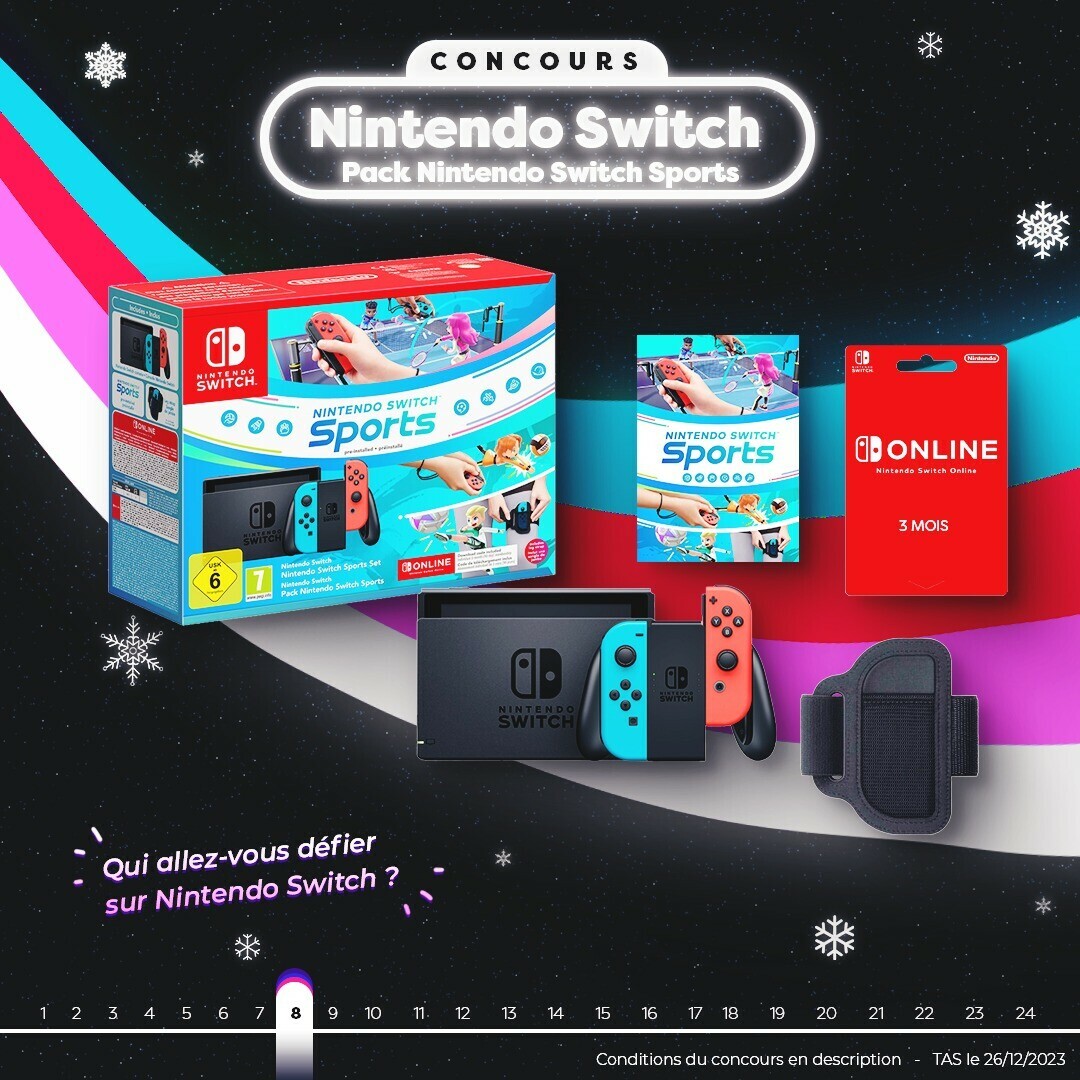 JOUR 8 : On vous offre une expérience sportive avec la Nintendo Switch et son Pack Nintendo Switch Sport ! 🏆 Pour participer : - Tweet #FrandroidOffreMoi + Le Pack Nintendo Switch Sports - RT + Like - Follow @Frandroid + @NintendoFrance