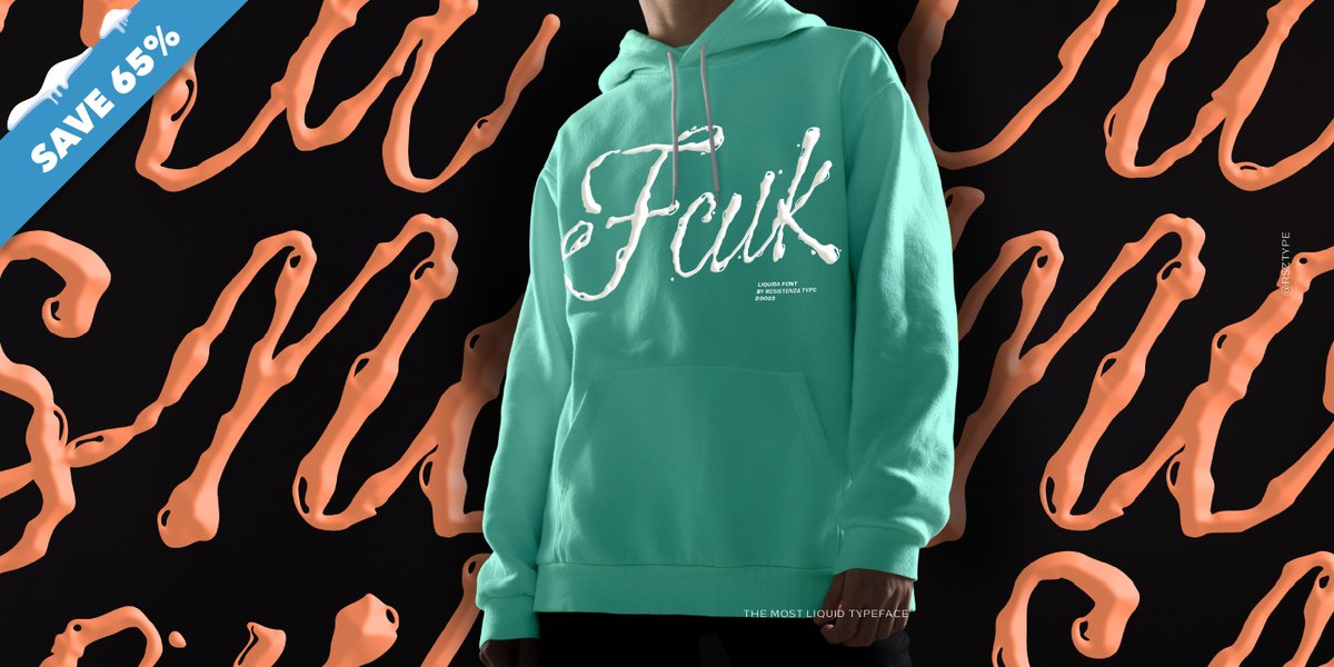 Liquida is a decorative script font with a slanted inclination. All characters were designed with brush and walnut ink on paper using real ink drops to generate a trickling effect! Get this funky font for 65% off TODAY! 

Save BIG: mntype.co/3t48bmu