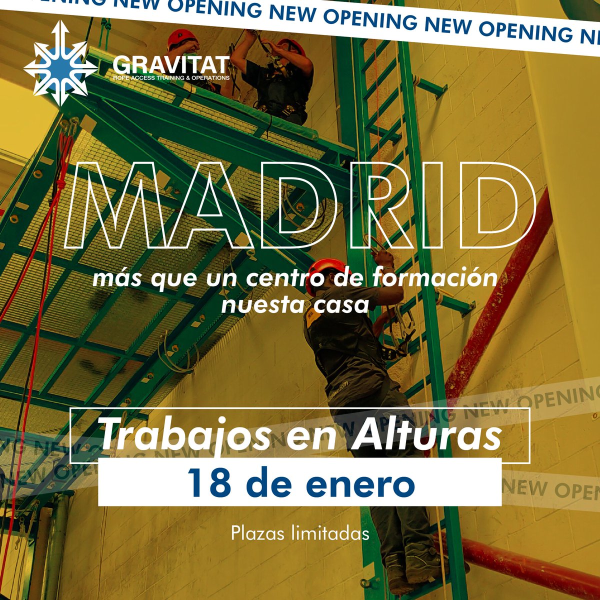 gravitatSL's tweet photo. Este enero, te invitamos a formar parte de nuestra familia en los cursos de trabajos en altura.

 Plazas limitadas, ¡haz de nuestra casa la tuya y eleva tus habilidades a nuevas alturas! 

 #Gravitat #irata #ropeaccess #ropeaccesstechnician #petzl  #iratainternational https://t.co/7FYQIqgVhX