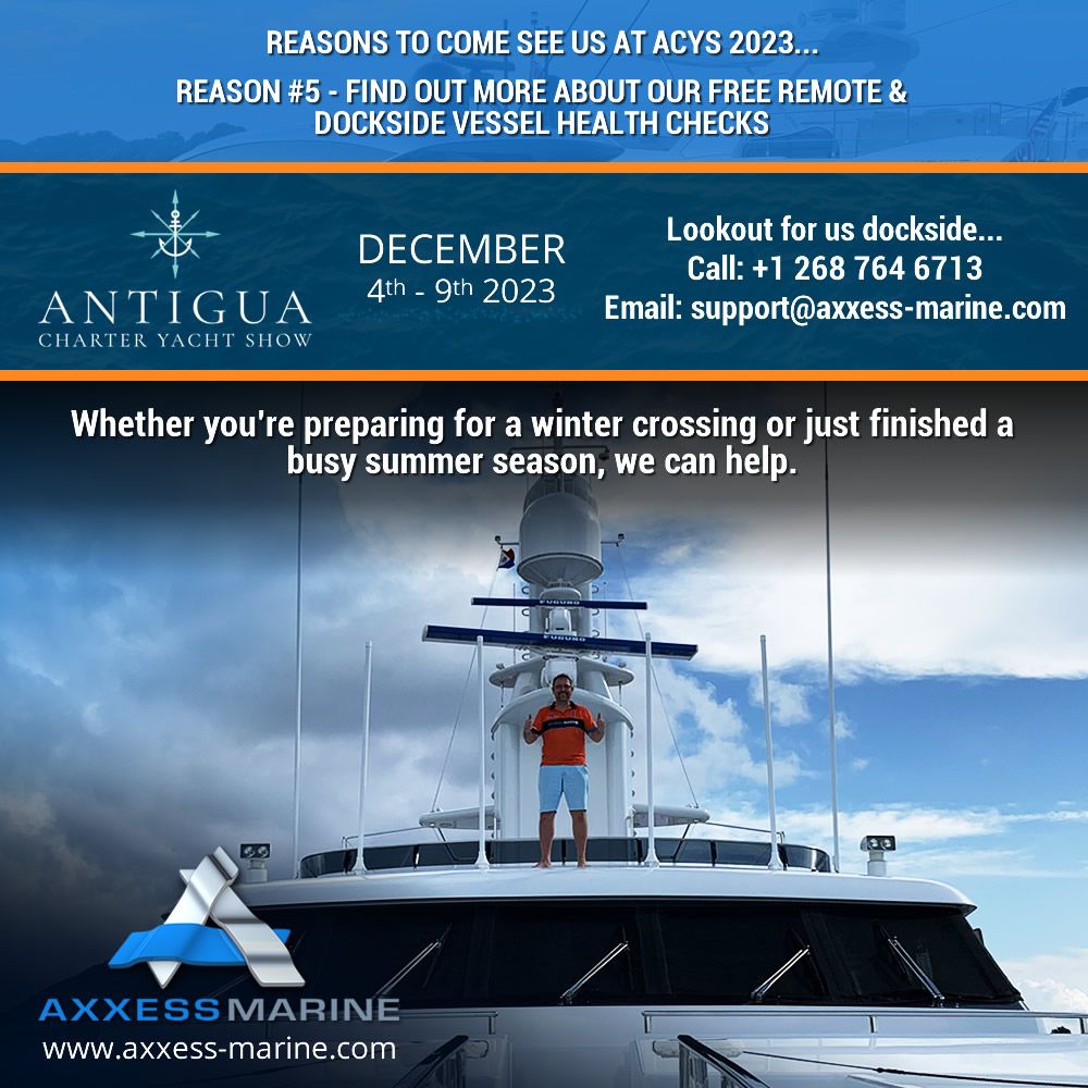 Find Out More About Our Free Remote &amp; Dockside Vessel Health Checks 

Learn More: axxess-marine.com/news/2023/find… 

#axxessmarine #axxesscare #acys #acys2023 #acym
