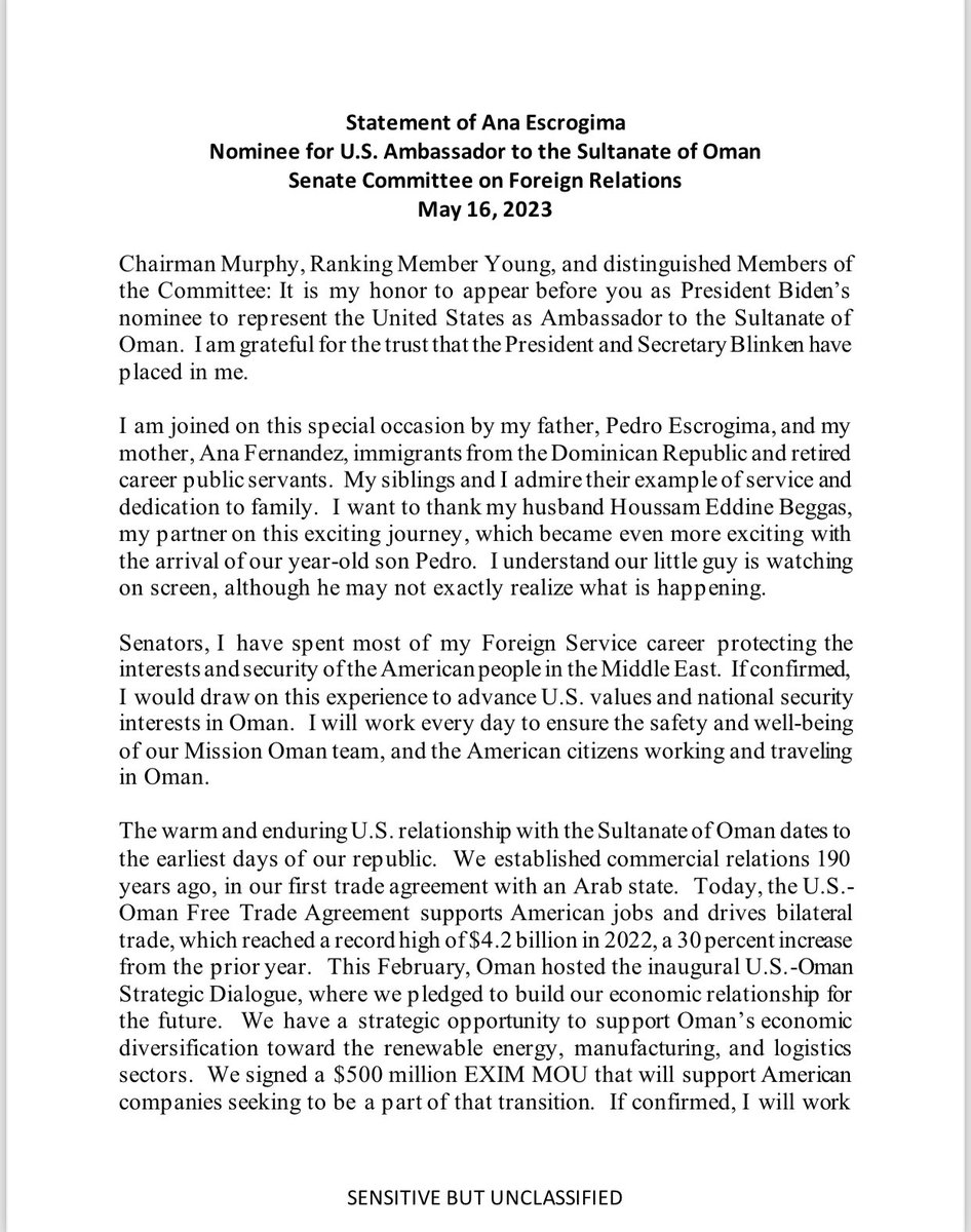 باختصار: تقول السفيرة الأمريكية الجديدة المعتمدة لدى السلطنة بأن من بين أهدافها التطبيع الكامل بين عُمان واسرائيل، وأشادت بعمل مركز أبحاث المياه الذي يضم إسرائيل في عضويته..
الآن ولكي نقف ضد هذه النية الخبيثة يجب أن نطالب حكومتنا بإغلاق هذا المركز

نقول #اغلقوا_مركز_ابحاث_المياه