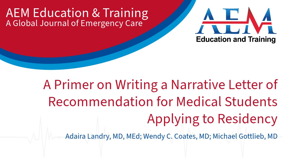 Letters of Recommendation (LORs) are a significant component of the residency application process. This primer will help guide medical students' mentors and advisors with the narrative writing process. #EMResidency Read now: ow.ly/FA7150Q2E35