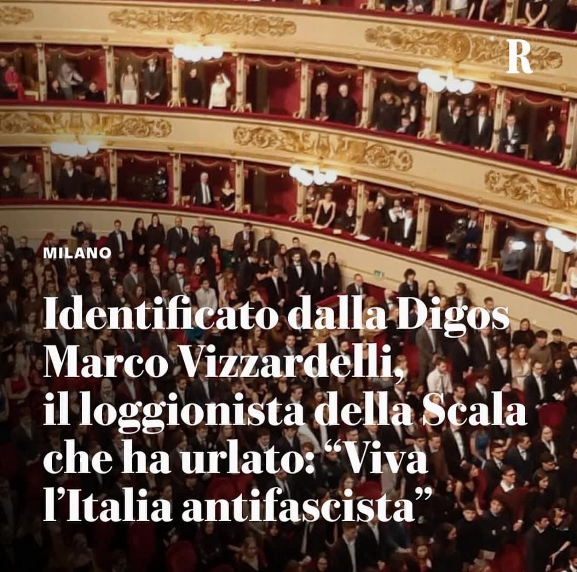 “Viva l’Italia antifascista” Se affermare in pubblico un principio costituzionale è un problema significa che è questo paese ad averne uno.Dovremmo tutti riflettere su quanto accaduto ieri alla Scala.C’è tanto dell’Italia di oggi #VivalItaliaAntifascista #Vivalitaliantifascista