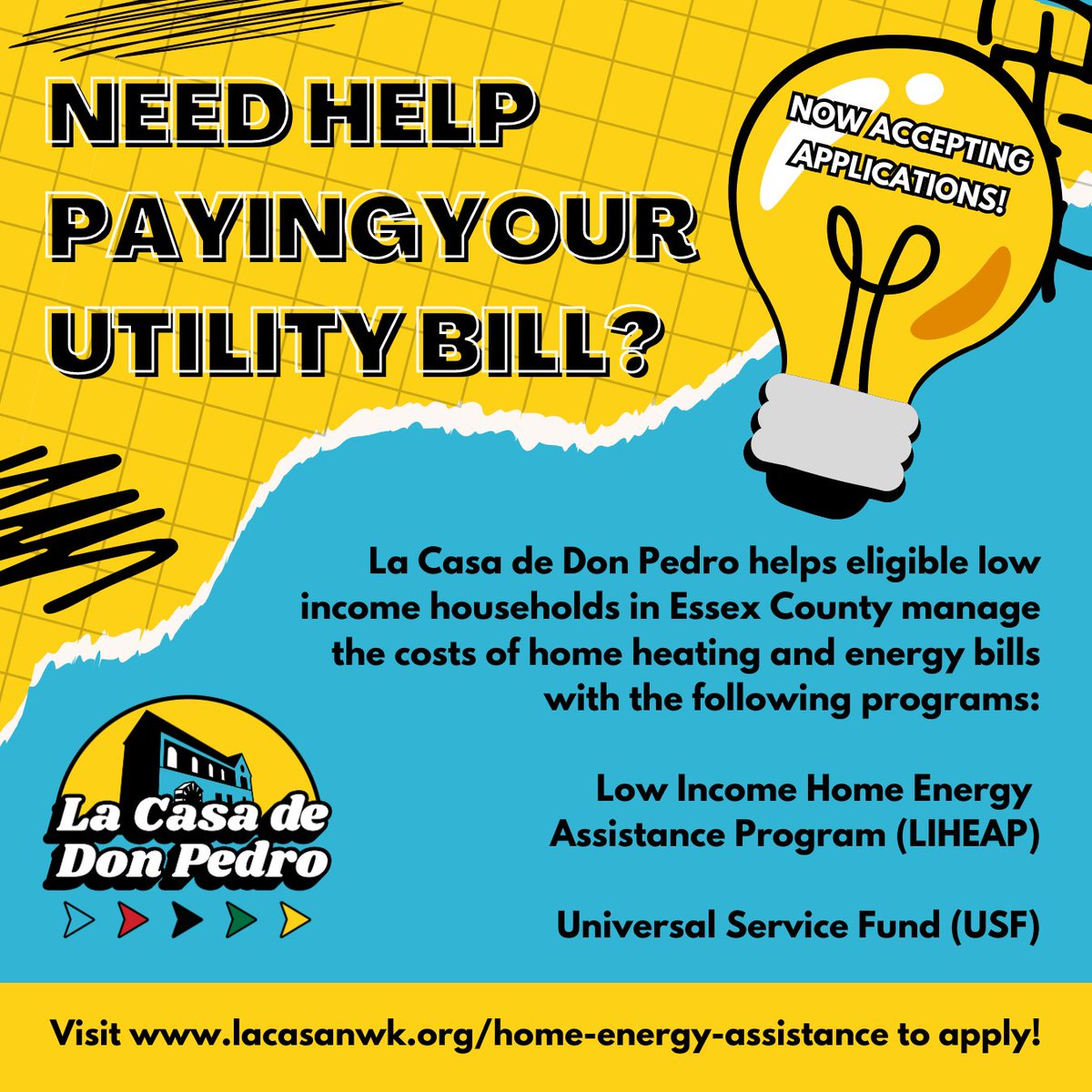 LaCasaNwk's tweet image. Did you know? La Casa de Don Pedro can help you pay your heating and energy bills if you live in Essex County and are low-income! Visit lacasanwk.org/home-energy-as… to see if you qualify!

#energyassiatnce #energybill #financialassistance #liheap #lacasadedonpedro