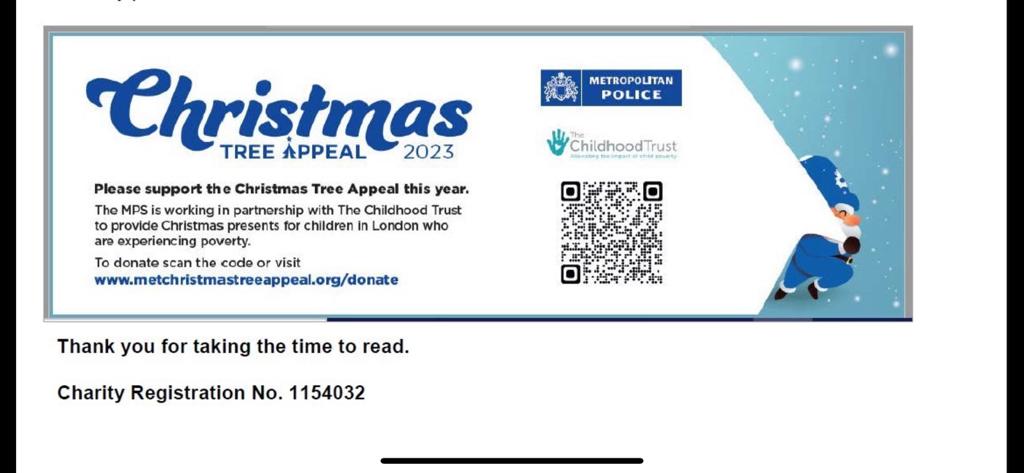 MPSRavensbury's tweet photo. Dear Residents,  please support The Mets Chrisrmas Tree Appeal 2023. https://t.co/bLTprcP7BV