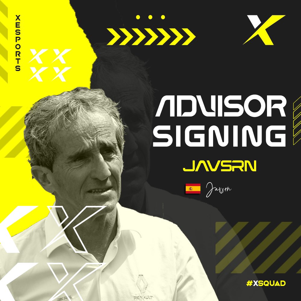 Announcement 📣 

 <a href="/Javsrn14/">JavSrn 🇪🇦</a> will be joining X Esports as an Advisor.

Jav is no stranger to the F1 community. We are very pleased that he agreed to join us! His experience will surely be helpful to our team.

Welcome Jav! 🖤X💛 &amp; Hala Mad…. 🫢🫢