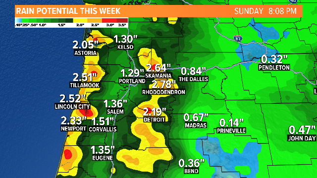 Steady rain returns this weekend.  Snow levels rise to near 6,000 ' with rain over the passes.  Kgw.com