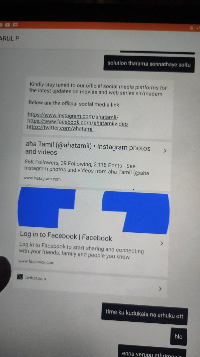 gad_mania's tweet photo. @ahavideoIN very worst #OTT platform in India. Worst customer support 😡😡😡. #boycottAha Don't subscribe for subscription. I paid for #GOLD plan. @ahavideoIN don't provide content on-time l. @nch1915 @GoI_MeitY 

Support person continuosly send our social media page. If I ask questions, they send social media page. 😡😡😡