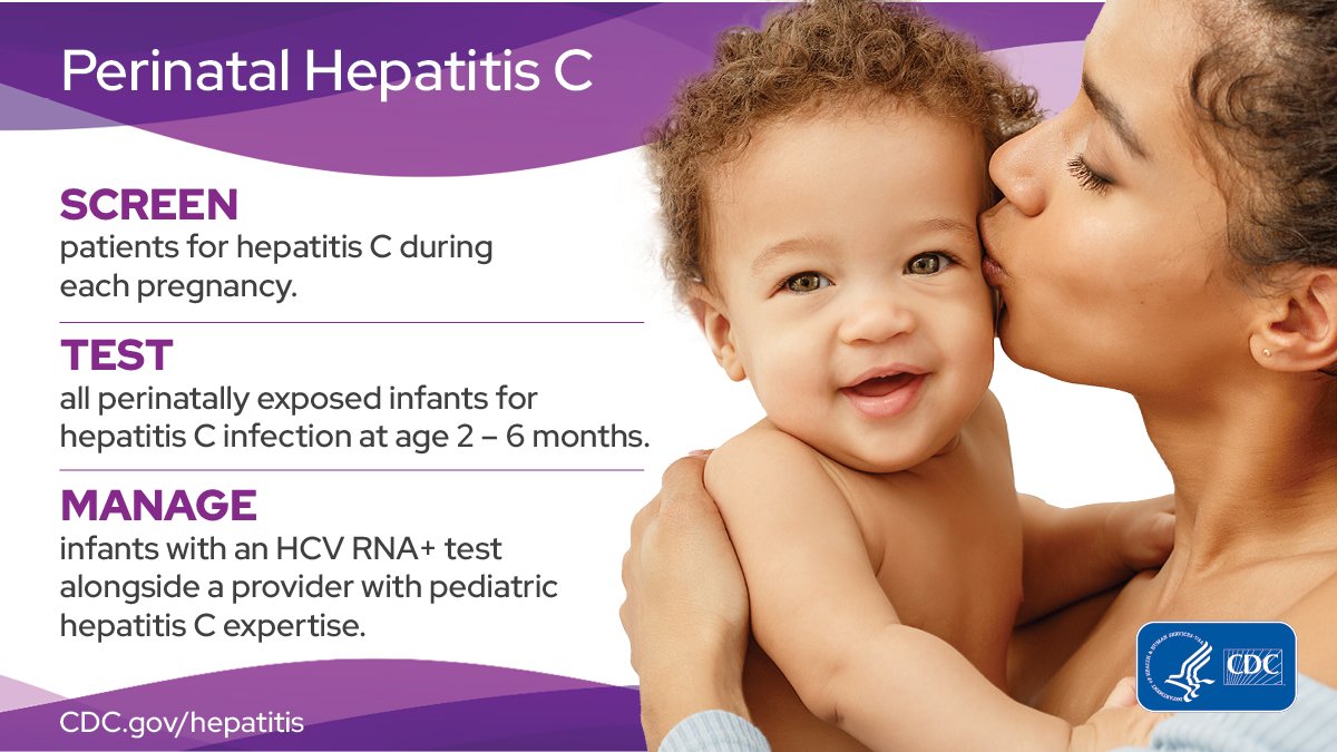 #Clinicians: Rates of hepatitis C infection during #Pregnancy are increasing. @CDCgov has released new testing recommendations for infants exposed to #HepC during pregnancy or delivery. Learn more: