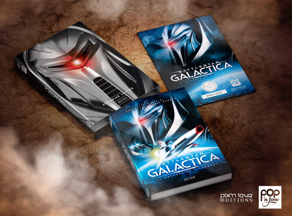 Pixnlove's tweet photo. ⚠️Concours ⚠️

Pour fêter les 20 ans de la diffusion de la série Battlestar Galactica, Pix'n Love vous propose de remporter un exemplaire du livre de @AlexisOrsini09 en édition Collector ! 🚀

Pour jouer : 
➡️ RT
➡️ Like

👉 Tirage au sort lundi. https://t.co/sgcIcbe4e5