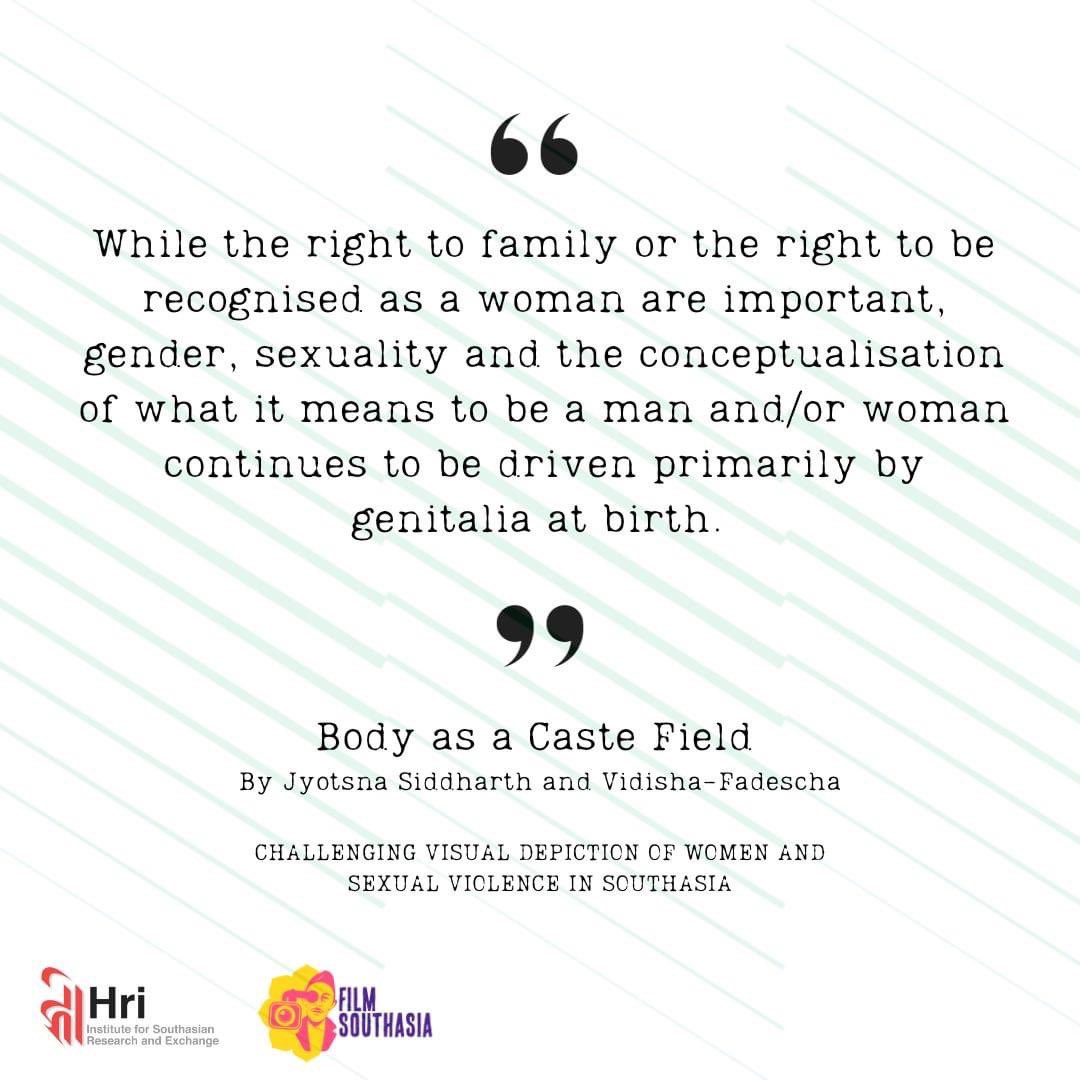 This essay is part of a series titled, ‘Challenging Visual Depiction of Women and Sexual Violence in Southasia’ published by The Southasia Trust.

Read the full essay : hrisouthasian.org/body-as-a-cast…

#16DaysOfActivism #16DaysOfActivismAgainstGenderBasedViolence  #southasiatrust #caste