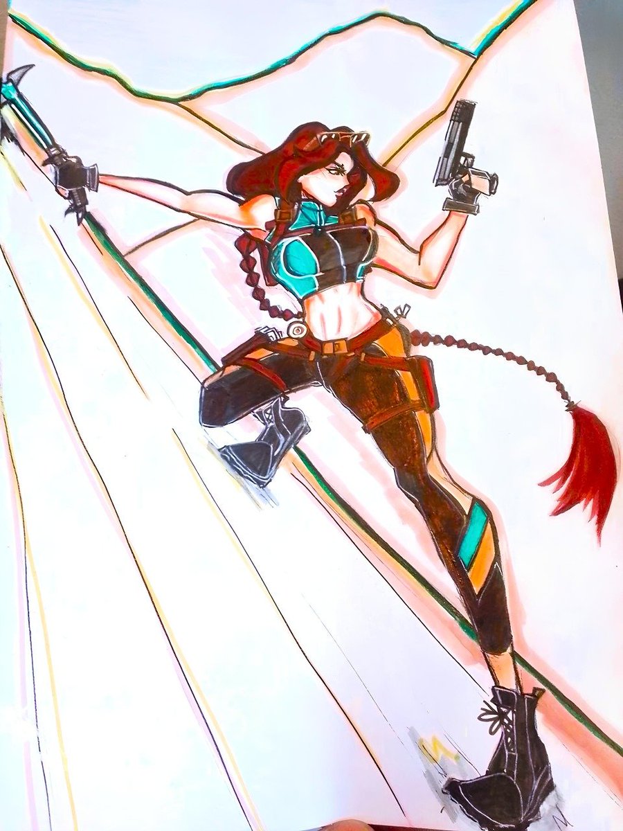 "No Water is To Deep ...
     No Mountain To High..."_Lara Croft
📷RAIDERS I present This peace📷
One of Many Works Depecting my vision For Miss Croft .
I'm dynamic, sassy , Confidant.
#LaraCroft
(Credit To the art Work used as Reference,will be dawn below)
#TombRaider