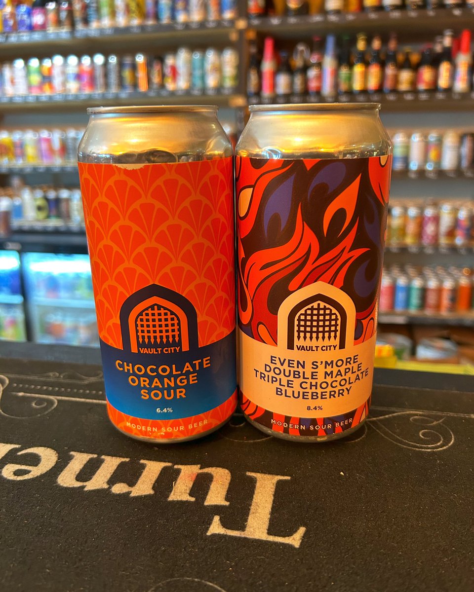 Couple more Friday afternoon brews from @vaultcitybrewing 
🍺 Chocolate Orange Sour 6.4%
🍺 Even S’More Double Maple Triple Chocolate Blueberry Sour 8.4%
#friday #beer #freshbeer #craftbeer #craftbeerlife #craftbeersheffield #craftbeershop #bottleshop #abbeydaleroadbottleshop