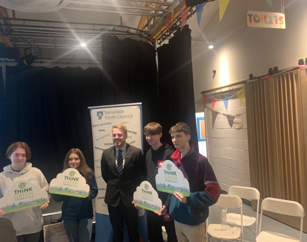 Well done to the young people today from Tameside Youth Council delivering their presentation and also sharing their inspiring speeches at the first Tameside Means Business Net Zero Festival. #youthvoice #thinkgreen #empoweringyoungpeople #Tameside